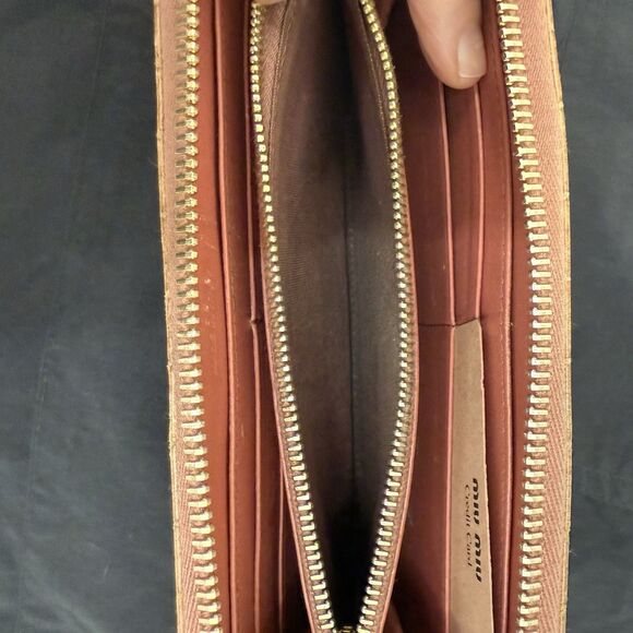 Auth MIU MIU Wallet Crocodile Embossed Leather Long Wallet Womens - Picture 9 of 9